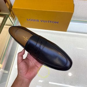 Giày nam hàng hiệu xách tay Louis Vuitton da trơn màu đen - Ảnh 7