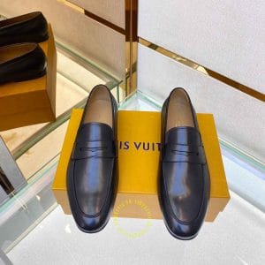 Giày nam hàng hiệu xách tay Louis Vuitton da trơn màu đen - Ảnh 2