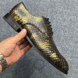 Giày nam hàng hiệu Louis Vuitton da rắn phối màu vàng đen - Ảnh 4