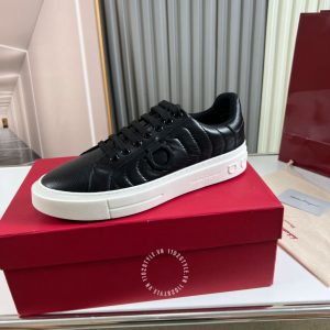 Giày Salvatore Ferragamo thể thao hàng hiệu đen sần trẻ trung - Ảnh 5