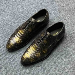 Giày nam hàng hiệu Louis Vuitton da rắn phối màu vàng đen - Ảnh 3