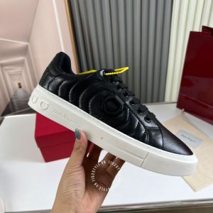 Giày Salvatore Ferragamo thể thao hàng hiệu đen sần trẻ trung - Ảnh 6