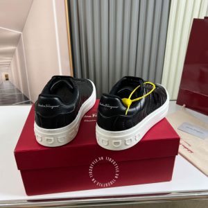 Giày Salvatore Ferragamo thể thao hàng hiệu đen sần trẻ trung - Ảnh 4