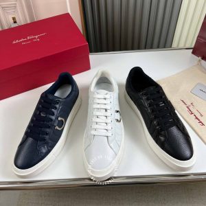 Giày Salvatore Ferragamo thể thao hàng hiệu đen sần trẻ trung - Ảnh 9
