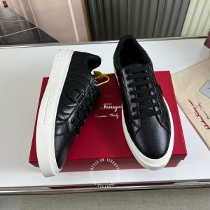Giày Salvatore Ferragamo thể thao hàng hiệu đen sần trẻ trung - Ảnh 2
