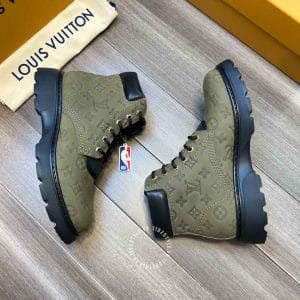 Giày nam Louis Vuitton cổ cao màu xanh rêu cực chất - Hình ảnh 4