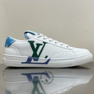 Giày nam Louis Vuitton charlie sneaker màu trắng họa tiết xanh - Ảnh 7