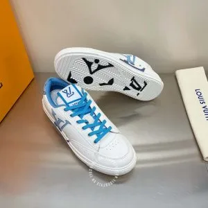 Giày charlie sneaker Louis Vuitton nam màu trắng xanh - Ảnh 4