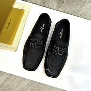 Giày Louis Vuitton đen da sần cao cấp giá tốt - Ảnh 4