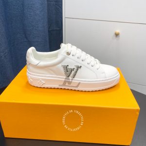 Giày nam siêu cấp Louis Vuitton sneaker màu trắng logo đính đá - Hình ảnh 7