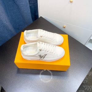 Giày nam siêu cấp Louis Vuitton sneaker màu trắng logo đính đá - Hình ảnh 4
