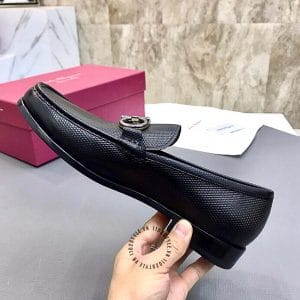 Giày Salvatore Ferragamo nam loafer màu đen da sần cao cấp - Ảnh 7