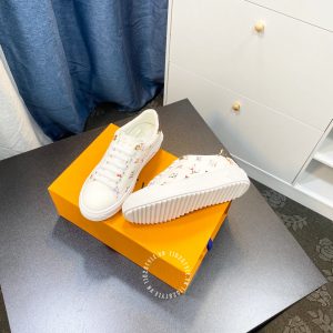 Giày nam super fake Louis Vuitton màu trắng họa tiết cao cấp - Ảnh 4