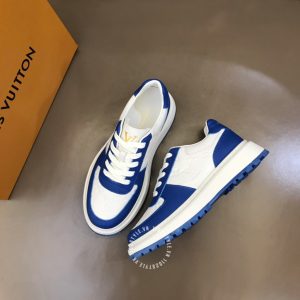 Giày nam thể thao hàng hiệu LV Sneakers màu trắng phối xanh - Ảnh 3