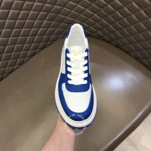 Giày nam thể thao hàng hiệu LV Sneakers màu trắng phối xanh - Ảnh 5