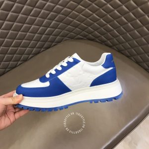Giày nam thể thao hàng hiệu LV Sneakers màu trắng phối xanh - Ảnh 8