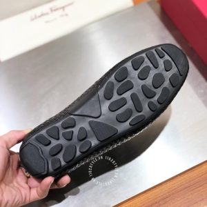 Giày nam da xịn Salvatore Ferragamo màu đen họa tiết nổi bật - Ảnh 9