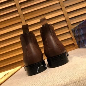 Giày Louis Vuitton cổ cao chelsea boot nam da bò màu nâu replica 1:1 - Ảnh 9