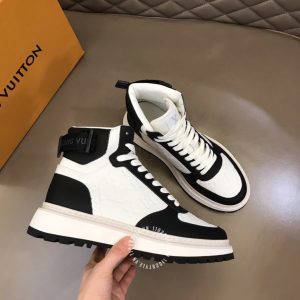 Giày Louis Vuitton sneaker cổ cao phối trắng đen replica 1:1 - Ảnh 4