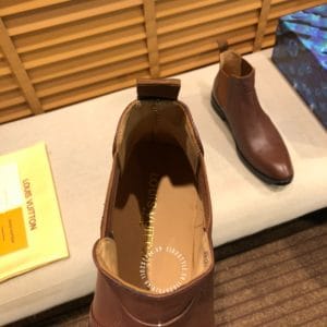 Giày Louis Vuitton cổ cao chelsea boot nam da bò màu nâu replica 1:1 - Ảnh 8