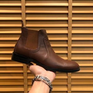 Giày Louis Vuitton cổ cao chelsea boot nam da bò màu nâu replica 1:1 - Ảnh 5