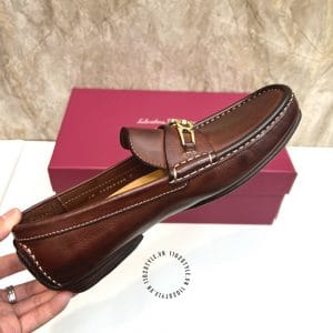 Giày Salvatore Ferragamo da bò màu nâu - Ảnh 7