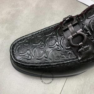 Giày Lười Salvatore Ferragamo nam màu đen họa tiết cá tính - Ảnh 5