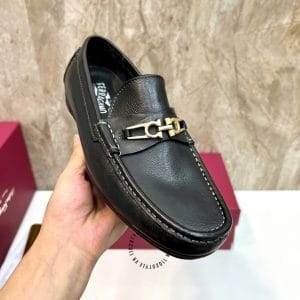 Giày Salvatore Ferragamo màu đen logo kim loại - Hình ảnh 7