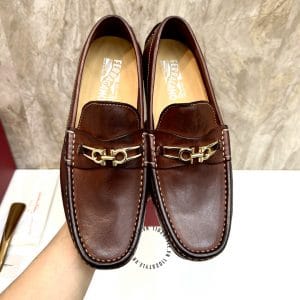 Giày Salvatore Ferragamo da bò màu nâu - Ảnh 3