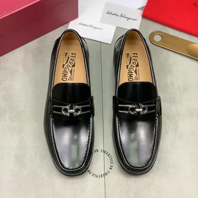 Giày Salvatore Ferragamo đen logo bạc bán chạy nhất tại Hà Nội