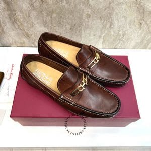 Giày Salvatore Ferragamo da bò màu nâu - Ảnh 2