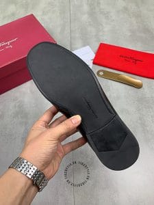 Giày Lười Salvatore nam màu đen họa tiết nổi form ôm chân - Hình ảnh 9