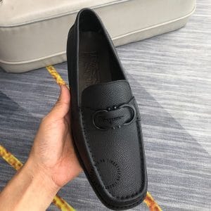 Giày Loafer Salvatore Ferragamo nam màu đen da sần cao cấp - Hình ảnh 6