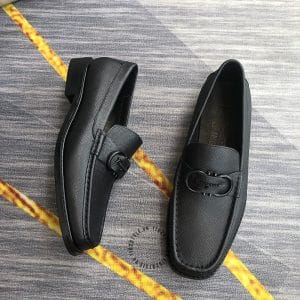 Giày Loafer Salvatore Ferragamo nam màu đen da sần cao cấp - Hình ảnh 4