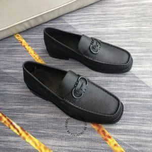 Giày Loafer Salvatore Ferragamo nam màu đen da sần cao cấp - Hình ảnh 2