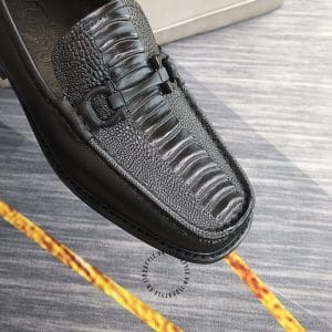Giày Salvatore Ferragamo màu đen dập vân cá sấu hàng hiệu - Ảnh 6