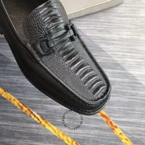 Giày Salvatore Ferragamo màu đen dập vân cá sấu hàng hiệu - Hình ảnh 6