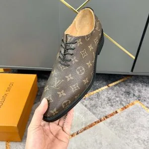 Giày nam hàng hiệu Louis Vuitton màu nâu dây buộc họa tiết Monogam - Hình ảnh 5
