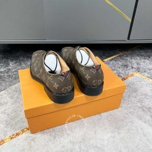 Giày nam hàng hiệu Louis Vuitton màu nâu dây buộc họa tiết Monogam - Ảnh 4