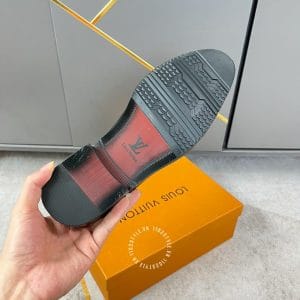 Giày tây nam cao cấp Louis Vuitton da bò xịn màu đen - Hình ảnh 9