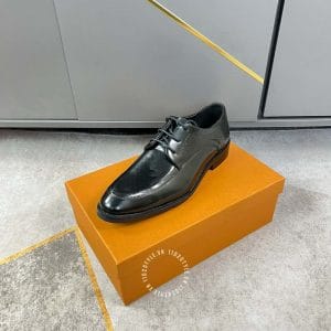 Giày tây nam cao cấp Louis Vuitton da bò xịn màu đen - Hình ảnh 5