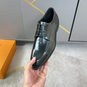 Giày tây nam cao cấp Louis Vuitton da bò xịn màu đen - Hình ảnh 6