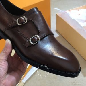 Giày tây Louis Vuitton nâu trơn khóa kim loại đẹp mắt - Hình ảnh 7