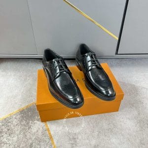 Giày tây nam cao cấp Louis Vuitton da bò xịn màu đen - Hình ảnh 2
