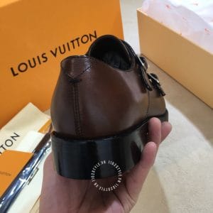 Giày tây Louis Vuitton nâu trơn khóa kim loại đẹp mắt - Hình ảnh 8