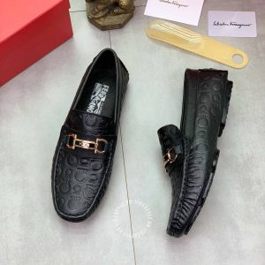 Giày tây nam cao cấp Salvatore Ferragamo da bò màu đen - Ảnh 2