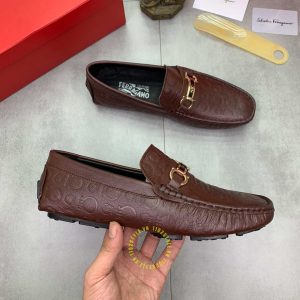 Giày tây nam hàng hiệu Salvatore Ferragamo da xịn màu đỏ đô - Ảnh 4