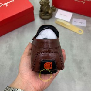 Giày tây nam hàng hiệu Salvatore Ferragamo da xịn màu đỏ đô - Ảnh 8