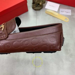 Giày tây nam hàng hiệu Salvatore Ferragamo da xịn màu đỏ đô - Ảnh 7