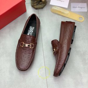 Giày tây nam hàng hiệu Salvatore Ferragamo da xịn màu đỏ đô - Ảnh 2